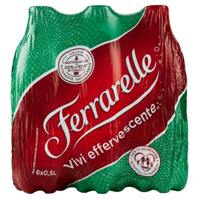 Acqua Minerale Effervescente Naturale  Ferrarelle - 6 Bottiglie da  0,50 LT