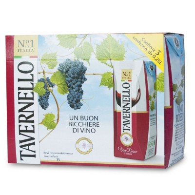 Vino Rosso Brick Tavernello - 3 x 250 ml