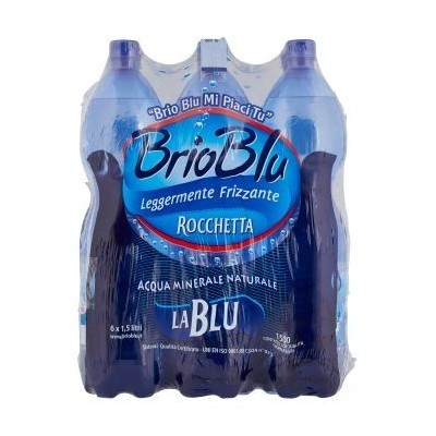 Acqua Minerale Leggermente Frizzante  Brio Blu Rocchetta - 6 Bottiglie da  1,5 LT