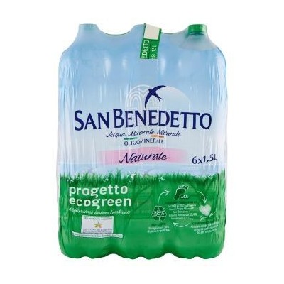 Acqua Minerale  Naturale  San Benedetto - 6 Bottiglie da  1,5 LT