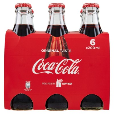 Coca Cola Vetro - confezione da 6 x 200 ml