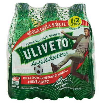 Acqua Minerale Effervescente Naturale Uliveto - 6 Bottiglie da  0,50 LT