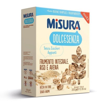 Cereali Dolcesenza Fiocchi Integrali Riso e Avena Misura - 350 g