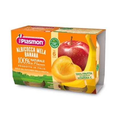 Omogeneizzato Plasmon Albicocca Mela e Banana - 2 x 104 g 