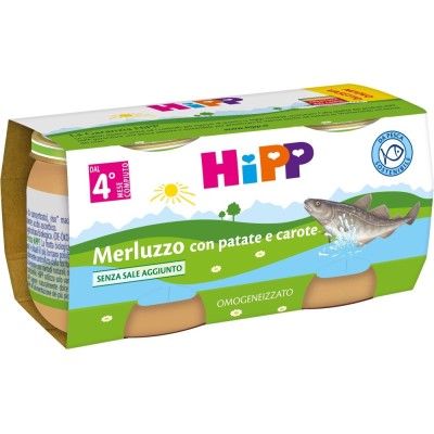 Omogeneizzato Merluzzo con Patate e Carote Bio Hipp - 2 x 80 g 