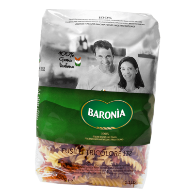Pasta  Fusilli Tricolore Baronia - confezione da 500 g