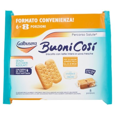 Biscotti Buoni Così con Latte Intero e senza Zuccheri Aggiunti 6 Porzioni Galbusera - 400 g