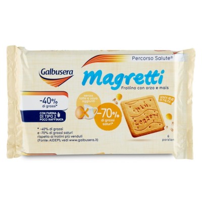 Biscotti Frollino Magretti con Orzo e Mais senza Latte e Uova 6 Porzioni Galbusera - 350 g