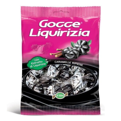 Caramelle Ripiene Gocce Liquirizia Fida - 200 g