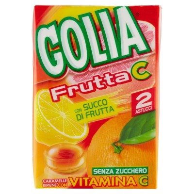 Caramelle Ripiene Frutta C senza Glutine senza Zucchero Golia - 2 x 46 g