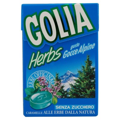 Caramelle Dure Herbs Gocce Alpine Senza Glutine Senza Zucchero Golia - 49 g