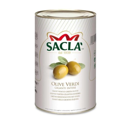 Olive Verdi Snocciolate in Latta Saclà - 4100 g