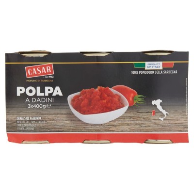 Polpa di Pomodoro  a Dadini  Casar - 3 x 400 g