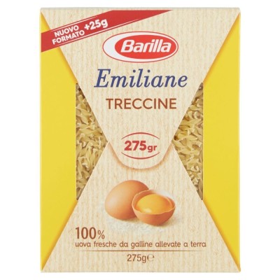 Pasta  Emiliane Treccine  all'uovo Barilla - confezione da 275 g