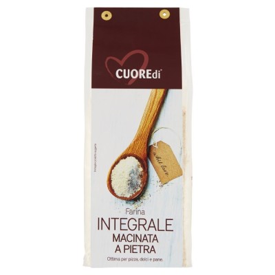 Farina Integrale di Grano Tenero Macinata a Pietra Cuore Di - 500 g