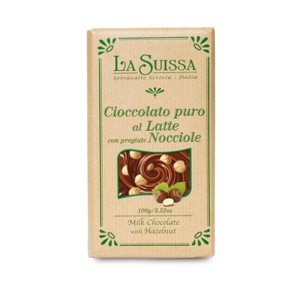 Tavoletta Cioccolato Puro al Latte con Pregiate Nocciole La Suissa - 100 g