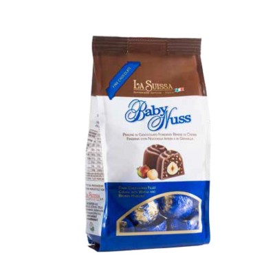 Praline di Cioccolato Fondente Ripiene di Crema Nocciola Baby Nuss La Suissa - 180 g