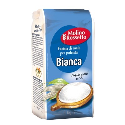 Farina di Mais Bianca per Polenta Molino Rossetto - 1 Kg