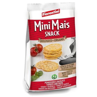 Mini Gallette di Mais al Pomodoro e Basilico BIO Senza Glutine Fiorentini - 50 g 