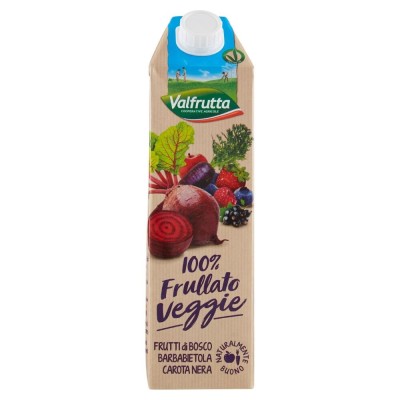 Succo  100% Frullato Veggie Frutti di Bosco Barbabietola Carota Nera Valfrutta - 1000 ml