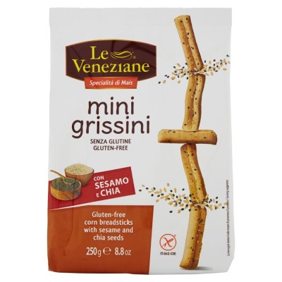 Mini Grissini con Sesamo e Chia Senza Glutine Le Veneziane - 250 g