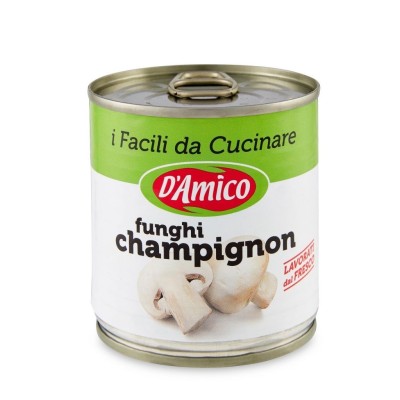 Funghi Champignons Tagliati e Lessati al Naturale D'Amico - 190 g