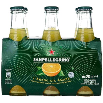 Aranciata Amara Vetro San Pellegrino - 6 x 200 ml