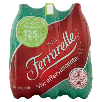Acqua Minerale Effervescente Naturale  Ferrarelle - 6 Bottiglie da  1,5 LT