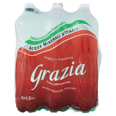 Acqua Minerale Effervescente Naturale  Grazia - 6 Bottiglie da  1,5 LT