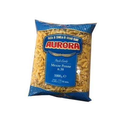 Pasta Mezze Penne di Semola di Grano Duro N.38 Aurora - confezione da 1000 g