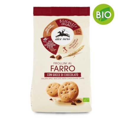 Biscotti Frollini al Farro con Gocce di Cioccolato Alce Nero - 300 g