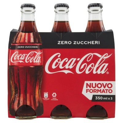 Coca Cola Zero Zuccheri Vetro - confezione da 3 x 330 ml