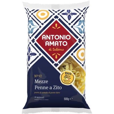 Pasta  Mezze Penne a Zito Amato - confezione da 500 g