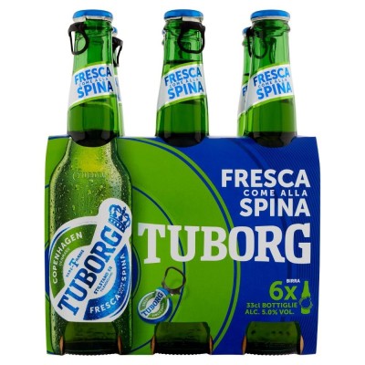 Birra in bottiglia Tuborg - 6 x 33 cl