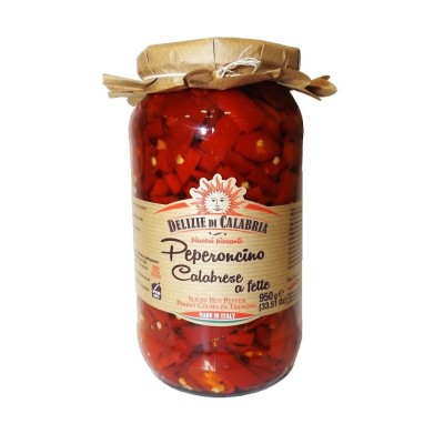 Peperoncino Calabrese a Fette in Olio di Girasole Delizie della Calabria  - 950 g