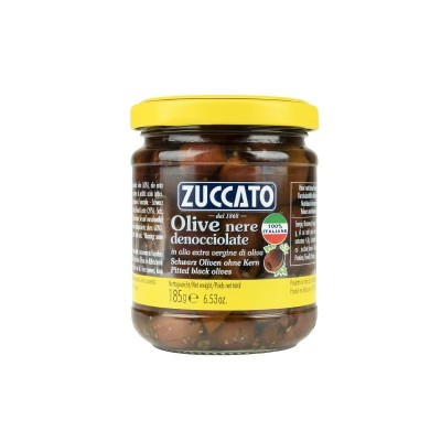 Olive Nere Denocciolate in olio Extra Vergine di Oliva Zuccato - 185 g