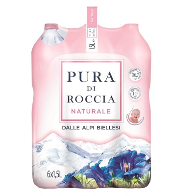 Acqua Minerale  Naturale  Pura di Roccia - 6 Bottiglie da  1,5 LT