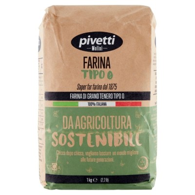 Farina di Grano Tenero Tipo 0 da Agricoltura Biologica Molino Pivetti - 1000 g