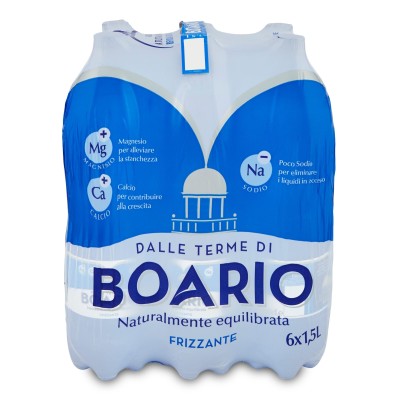 Acqua Minerale  Frizzante  Boario - 6 Bottiglie da  1,5 LT