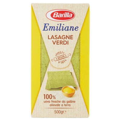 Pasta  Emiliane  Lasagne Verdi Barilla - confezione da 500 g
