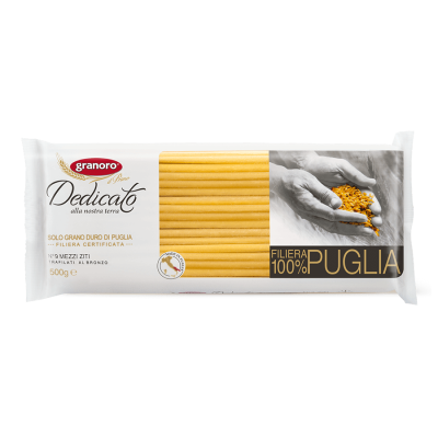 Pasta Mezzi Ziti Dedicato Granoro - confezione da 500 g