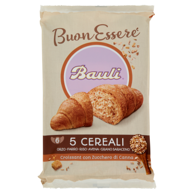 Croissant 5 Cereali Zucchero di Canna 40g x 6 Bauli - 240 g