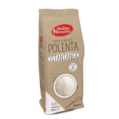 Farina di Mais Precotta Istantanea Bianca per Polenta Molino Rossetto - 400 g